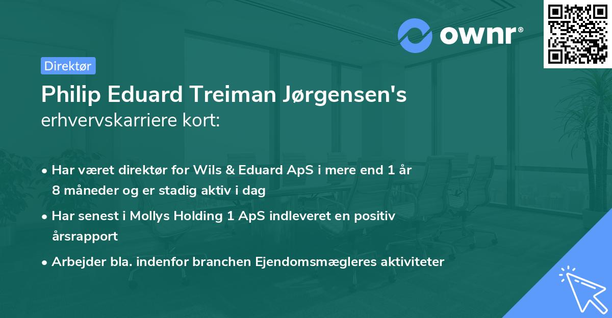 Philip Eduard Treiman Jørgensen's erhvervskarriere kort