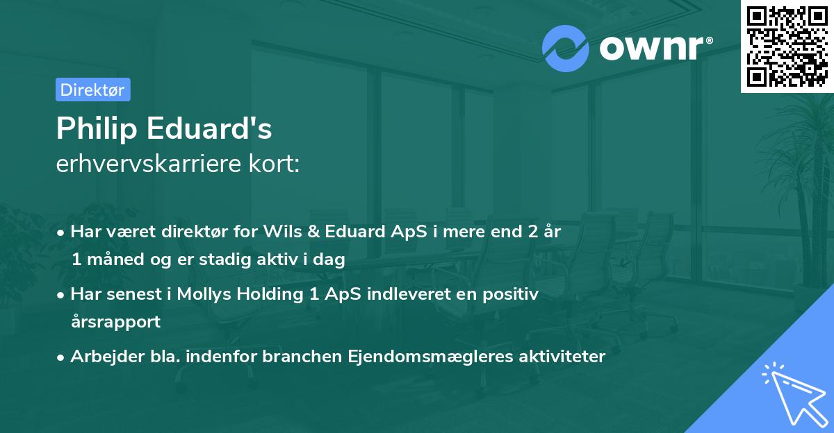 Philip Eduard's erhvervskarriere kort
