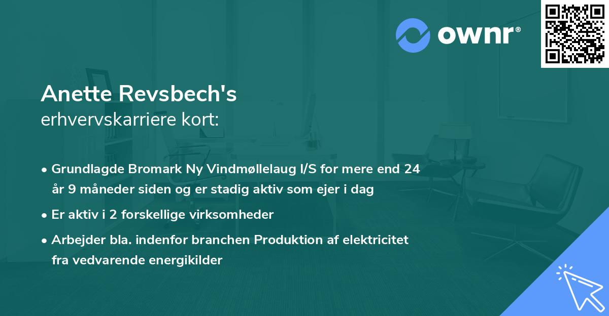 Anette Revsbech's erhvervskarriere kort