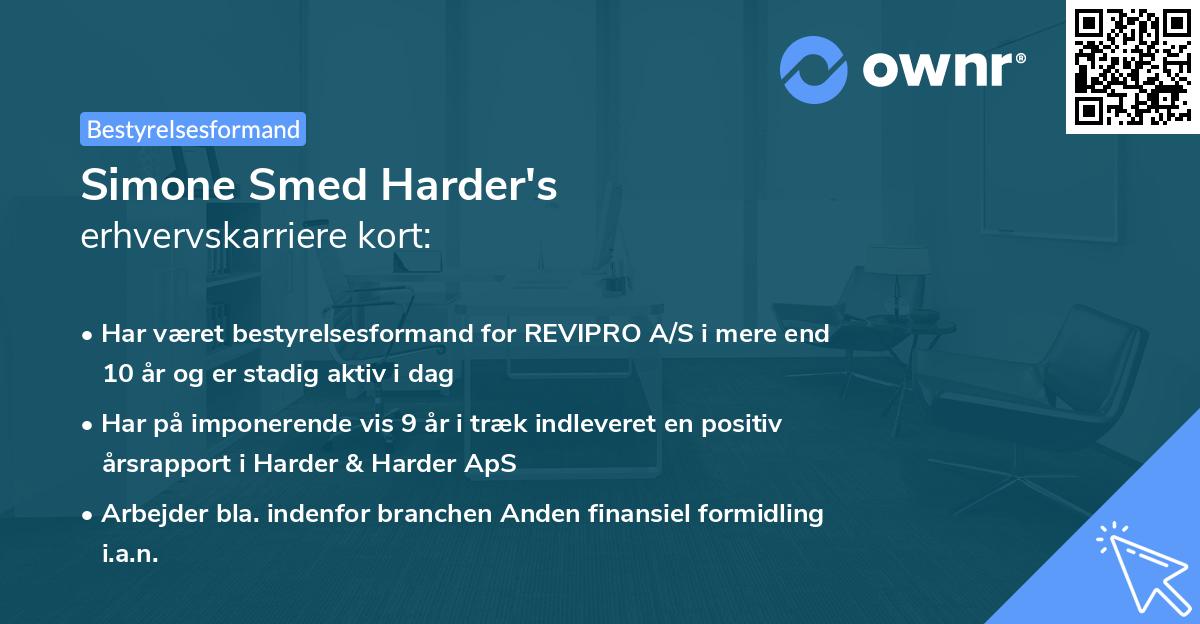 Simone Smed Harder's erhvervskarriere kort