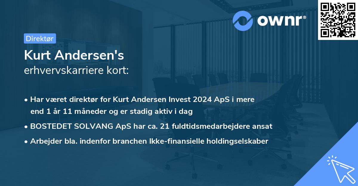 Kurt Andersen's erhvervskarriere kort