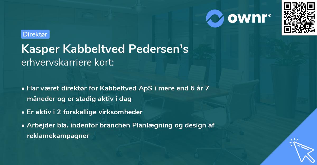 Kasper Kabbeltved Pedersen's erhvervskarriere kort