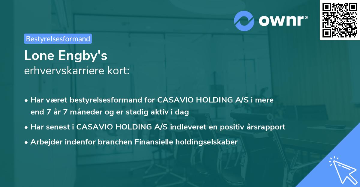 Lone Engby's erhvervskarriere kort