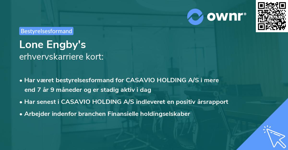 Lone Engby's erhvervskarriere kort