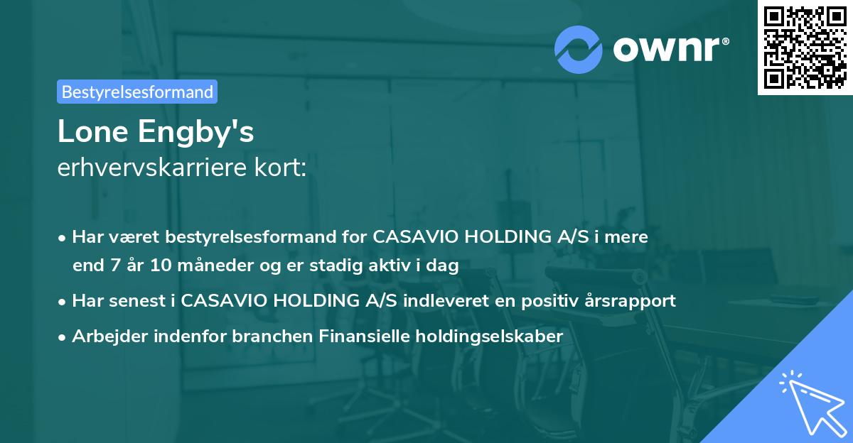 Lone Engby's erhvervskarriere kort