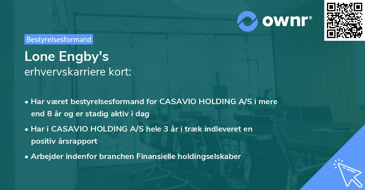 Lone Engby's erhvervskarriere kort