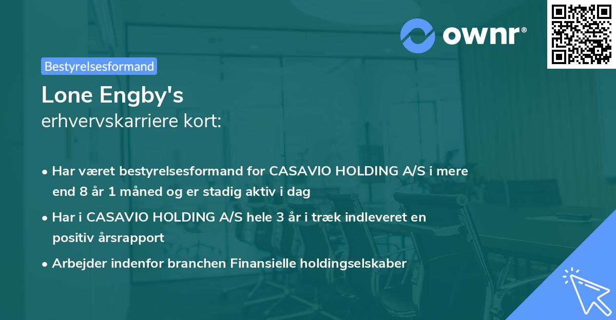 Lone Engby's erhvervskarriere kort