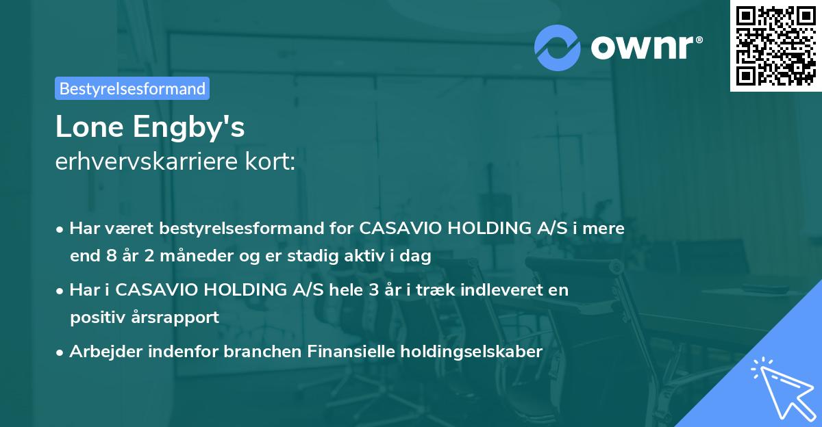 Lone Engby's erhvervskarriere kort
