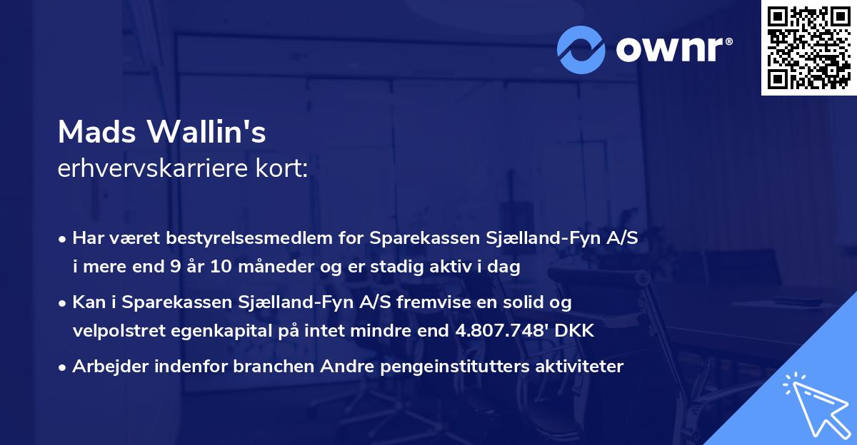 Mads Wallin's erhvervskarriere kort