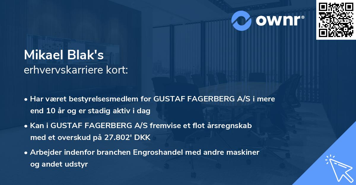 Mikael Blak's erhvervskarriere kort