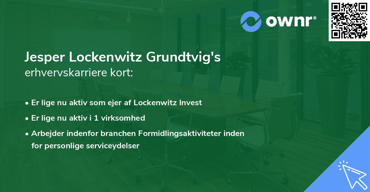 Jesper Lockenwitz Grundtvig's erhvervskarriere kort