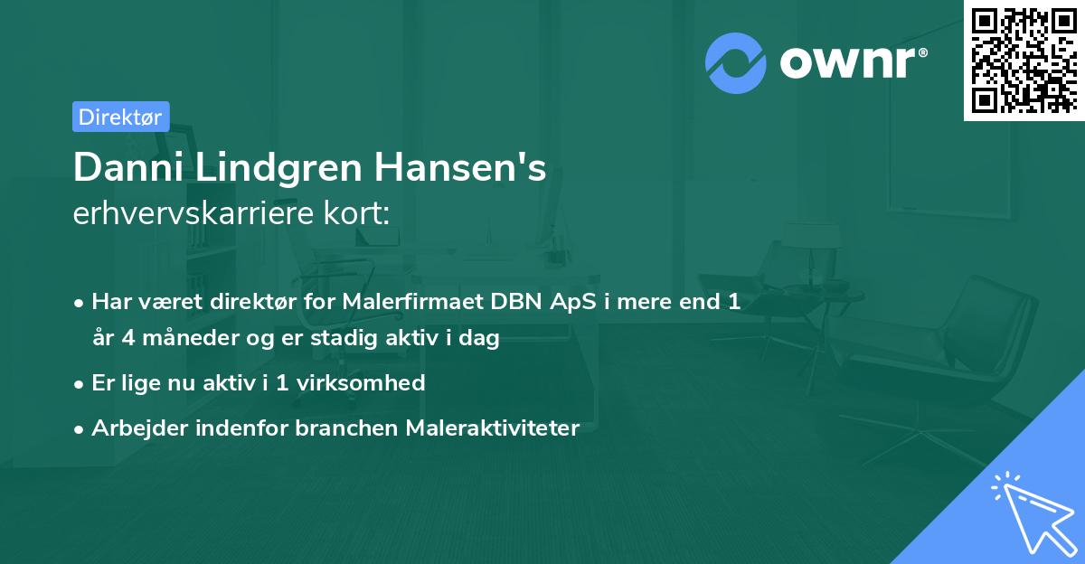 Danni Lindgren Hansen's erhvervskarriere kort