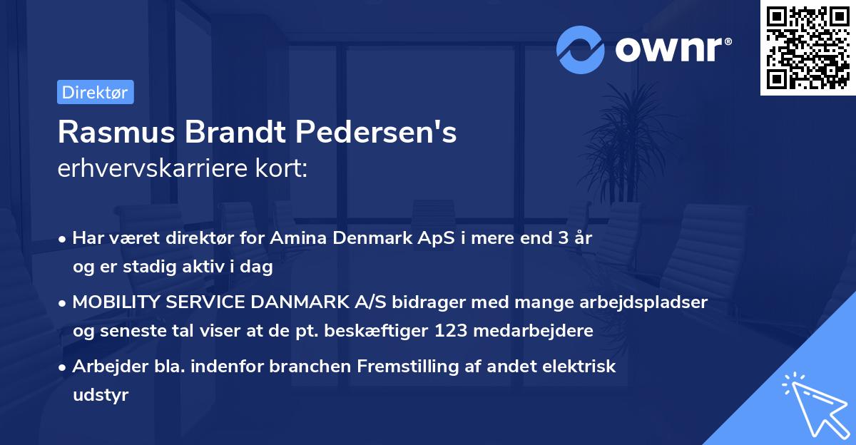 Rasmus Brandt Pedersen's erhvervskarriere kort