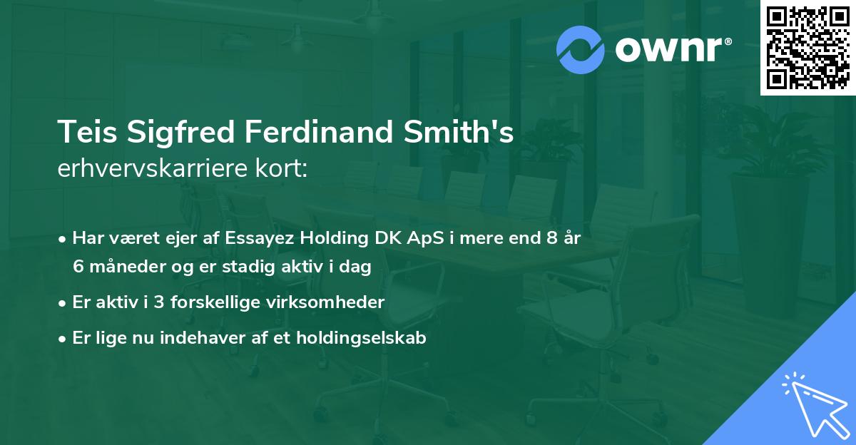 Teis Sigfred Ferdinand Smith's erhvervskarriere kort