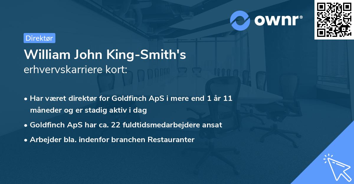 William John King-Smith's erhvervskarriere kort