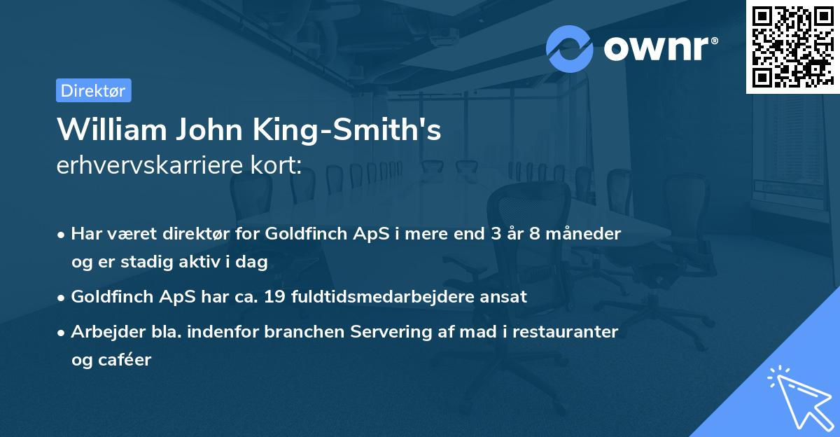 William John King-Smith's erhvervskarriere kort