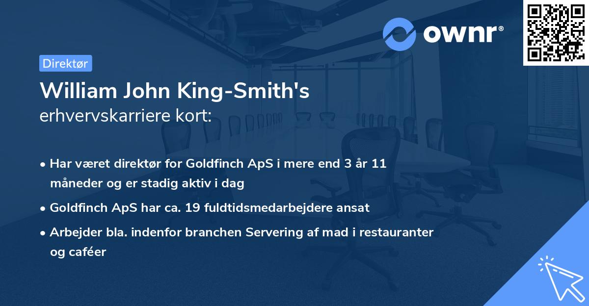 William John King-Smith's erhvervskarriere kort