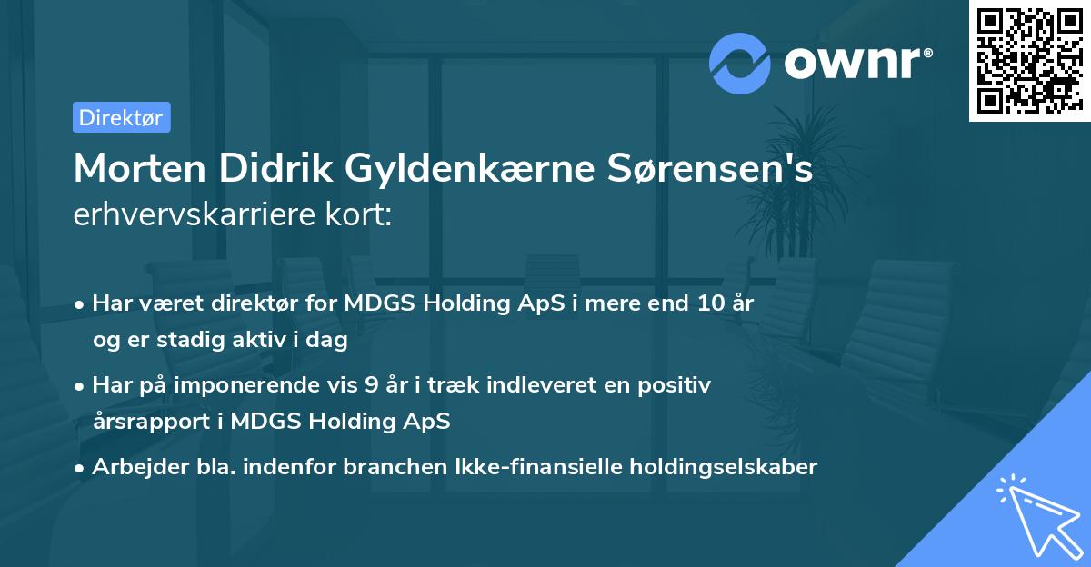 Morten Didrik Gyldenkærne Sørensen's erhvervskarriere kort