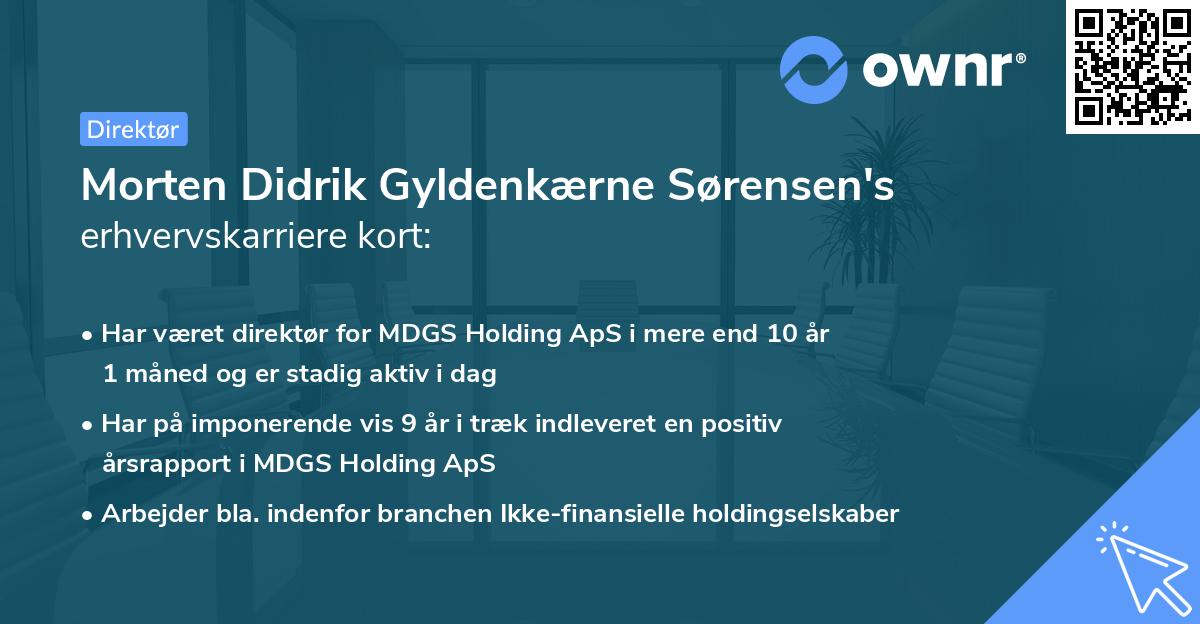 Morten Didrik Gyldenkærne Sørensen's erhvervskarriere kort