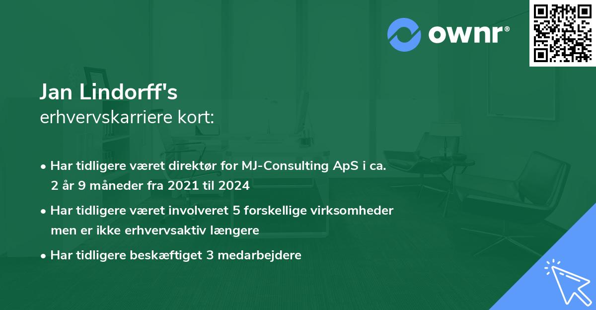 Jan Lindorff's erhvervskarriere kort