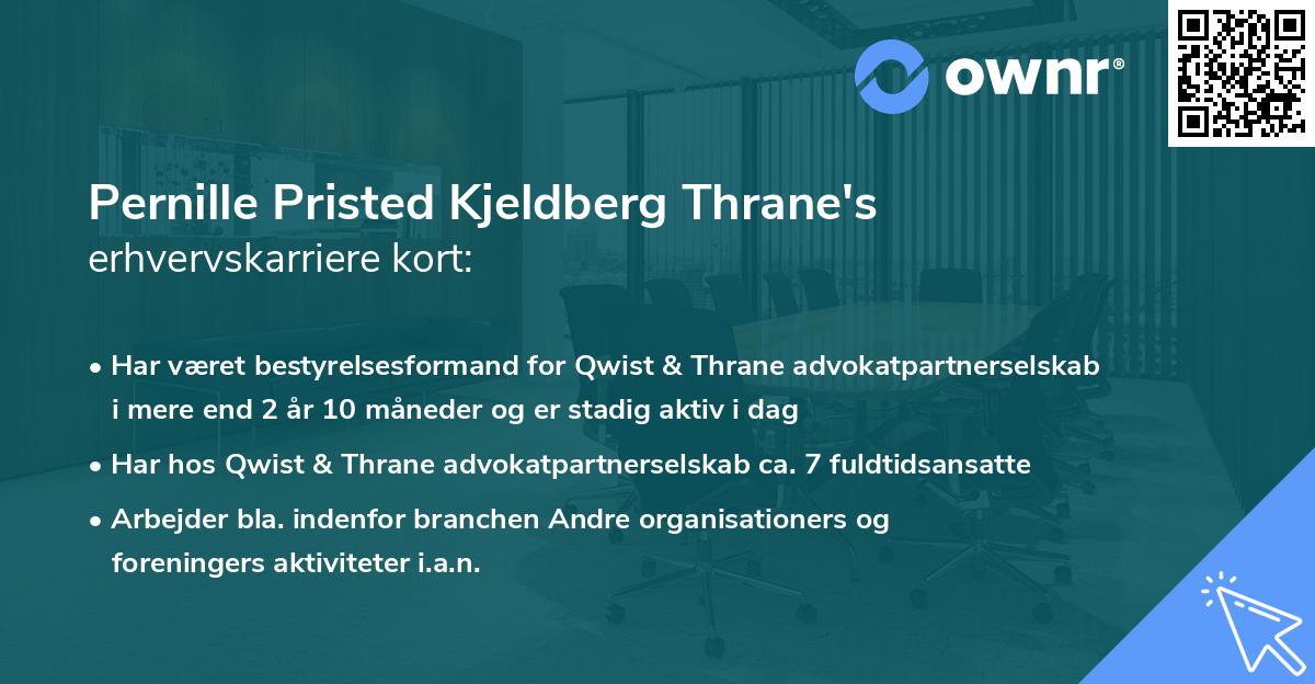 Pernille Pristed Kjeldberg Thrane's erhvervskarriere kort