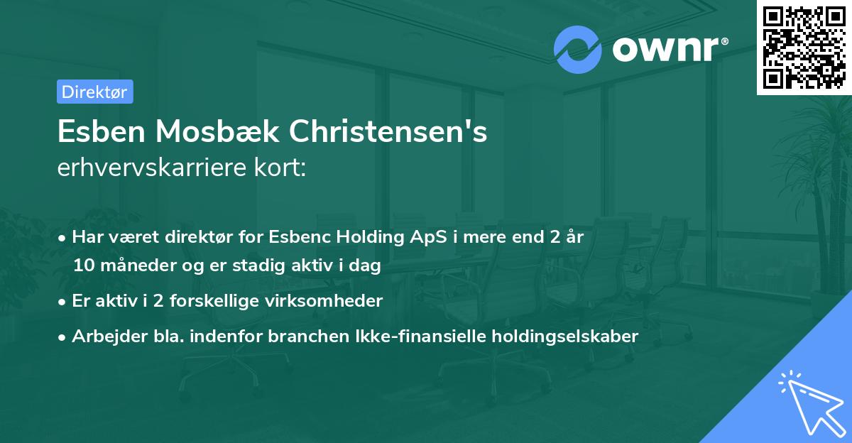 Esben Mosbæk Christensen's erhvervskarriere kort