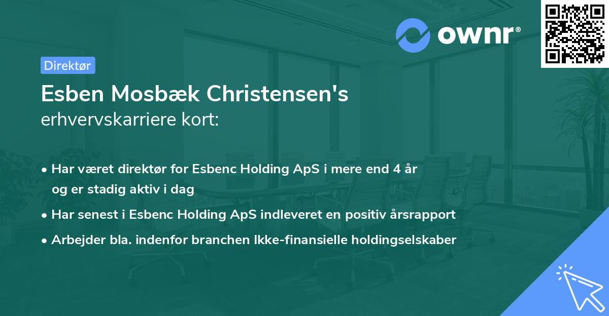 Esben Mosbæk Christensen's erhvervskarriere kort