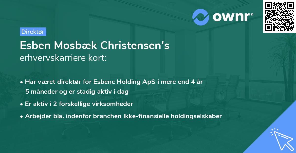 Esben Mosbæk Christensen's erhvervskarriere kort