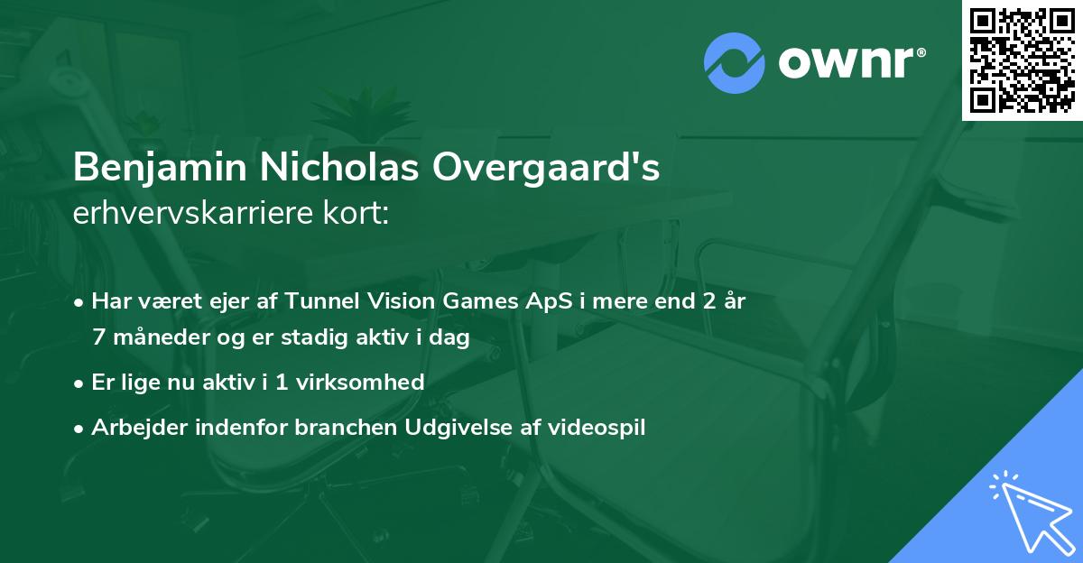 Benjamin Nicholas Overgaard's erhvervskarriere kort