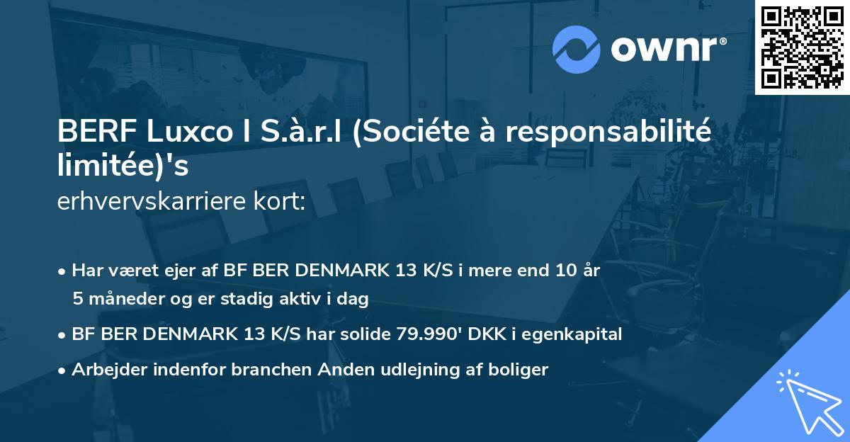 BERF Luxco I S.à.r.l (Sociéte à responsabilité limitée)'s erhvervskarriere kort