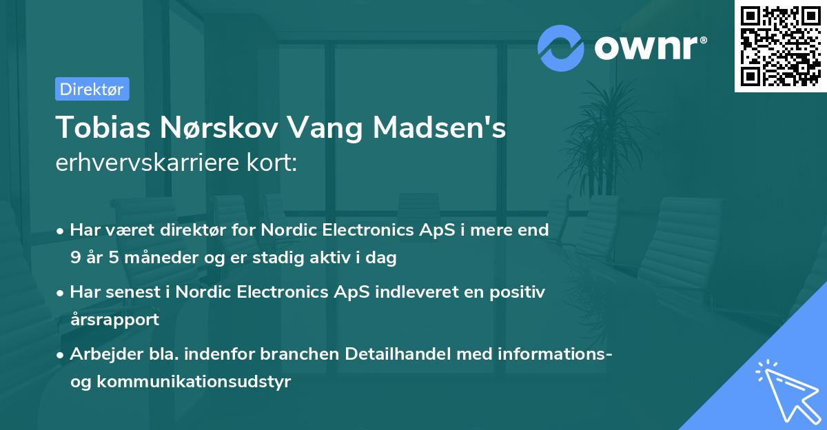 Tobias Nørskov Vang Madsen's erhvervskarriere kort