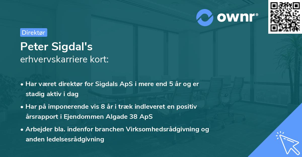 Peter Sigdal's erhvervskarriere kort