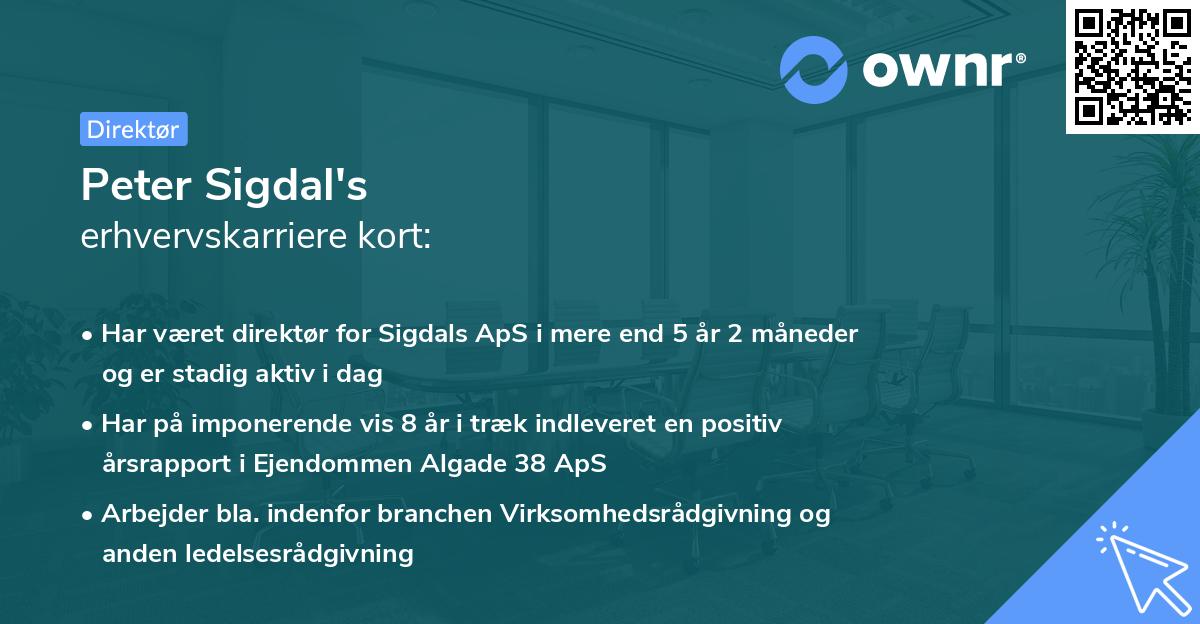 Peter Sigdal's erhvervskarriere kort