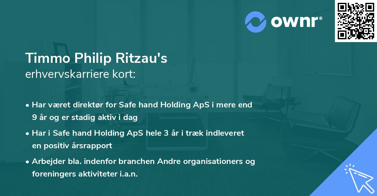 Timmo Philip Ritzau's erhvervskarriere kort