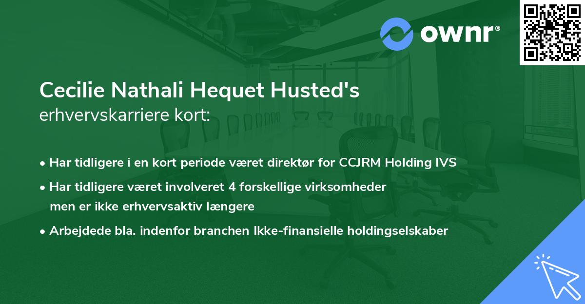 Cecilie Nathali Hequet Husted's erhvervskarriere kort
