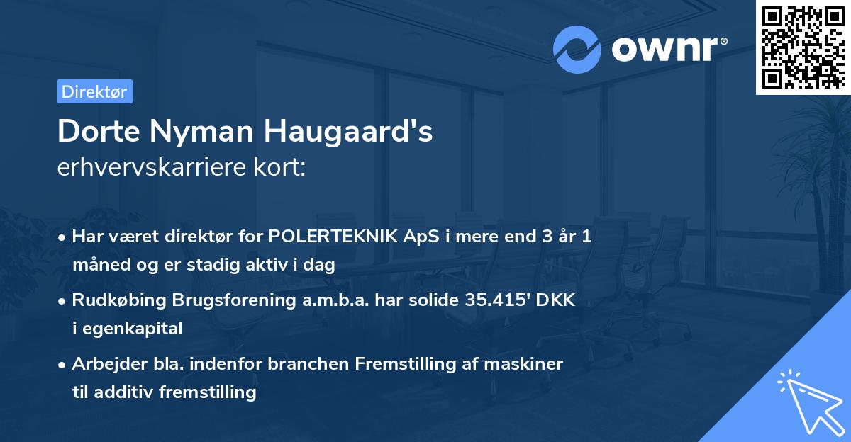 Dorte Nyman Haugaard's erhvervskarriere kort