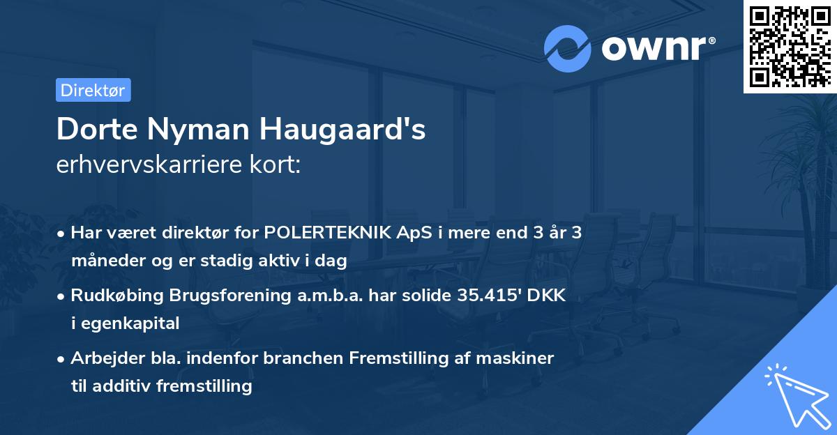 Dorte Nyman Haugaard's erhvervskarriere kort