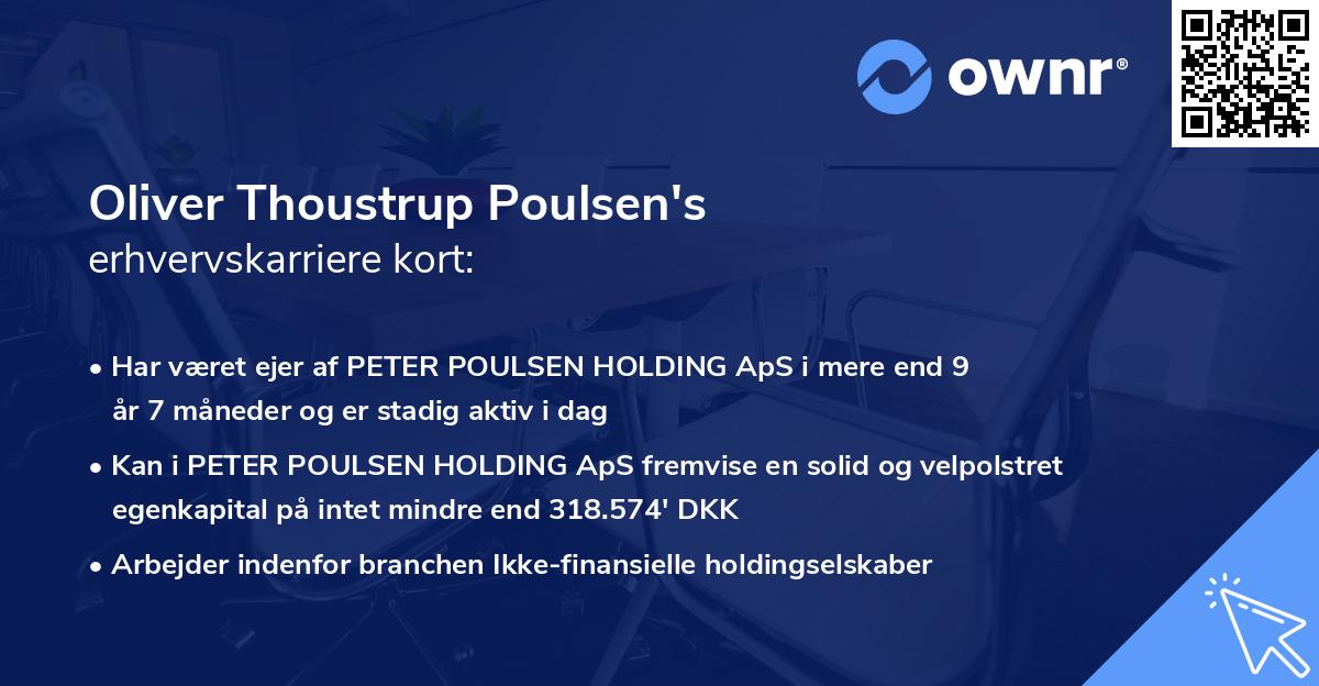 Oliver Thoustrup Poulsen's erhvervskarriere kort