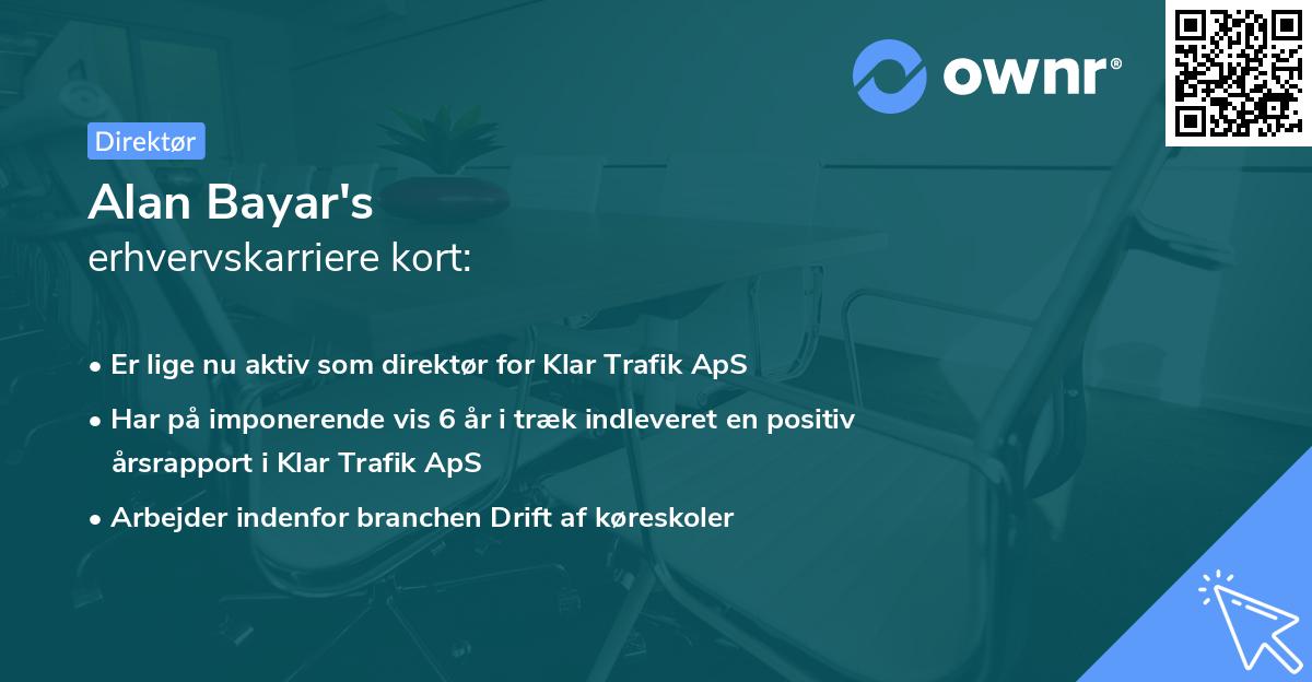 Alan Bayar's erhvervskarriere kort