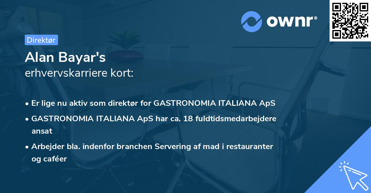 Alan Bayar's erhvervskarriere kort