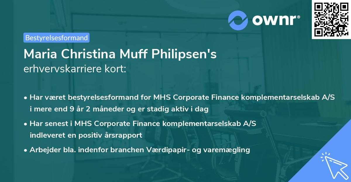 Maria Christina Muff Philipsen's erhvervskarriere kort