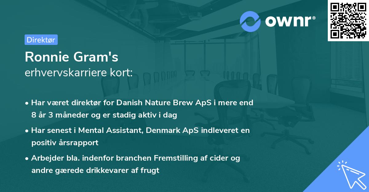 Ronnie Gram's erhvervskarriere kort