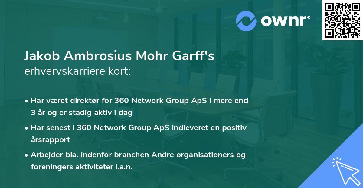 Jakob Ambrosius Mohr Garff's erhvervskarriere kort