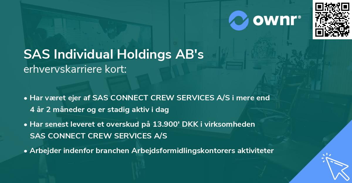 SAS Individual Holdings AB's erhvervskarriere kort