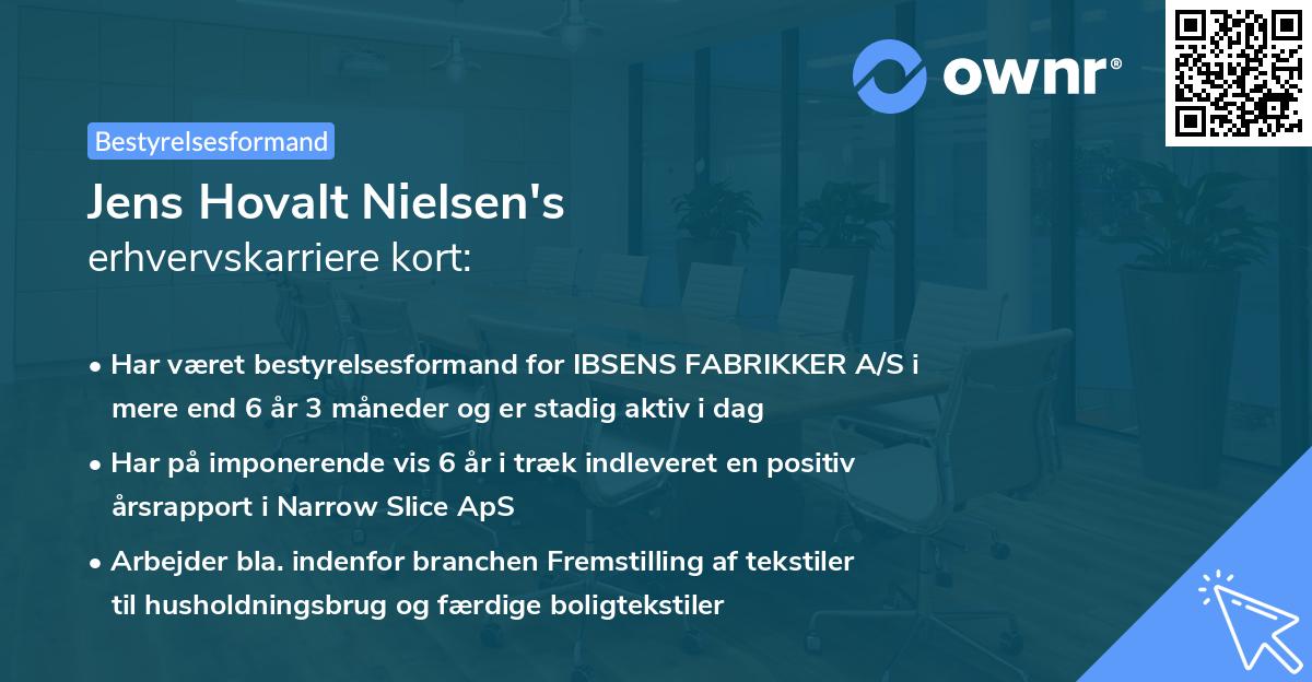 Jens Hovalt Nielsen's erhvervskarriere kort