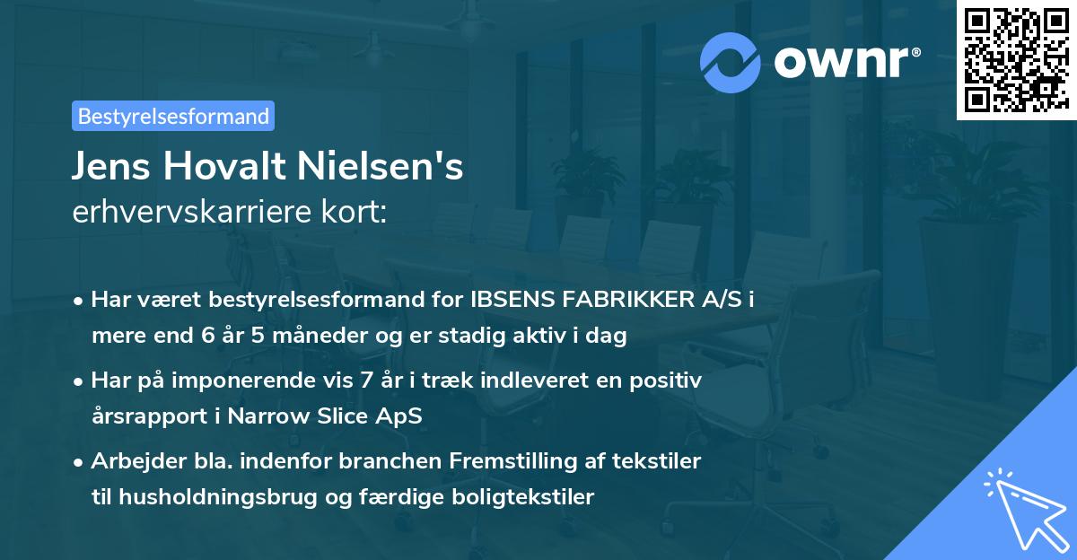 Jens Hovalt Nielsen's erhvervskarriere kort