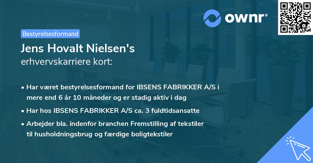 Jens Hovalt Nielsen's erhvervskarriere kort