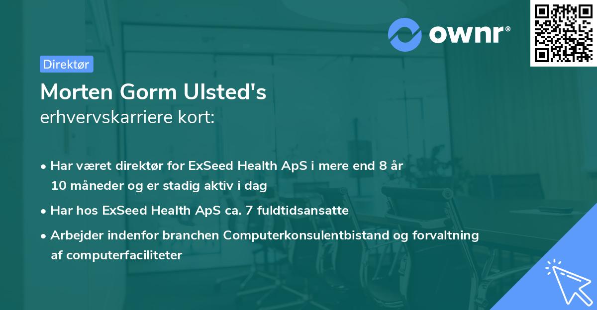 Morten Gorm Ulsted's erhvervskarriere kort