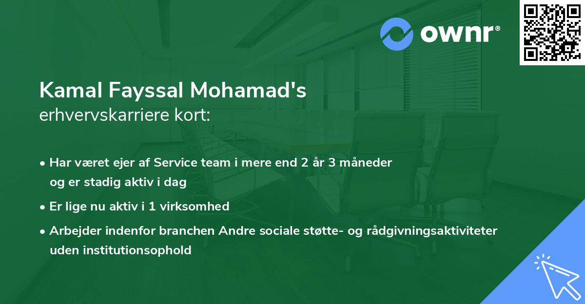 Kamal Fayssal Mohamad's erhvervskarriere kort