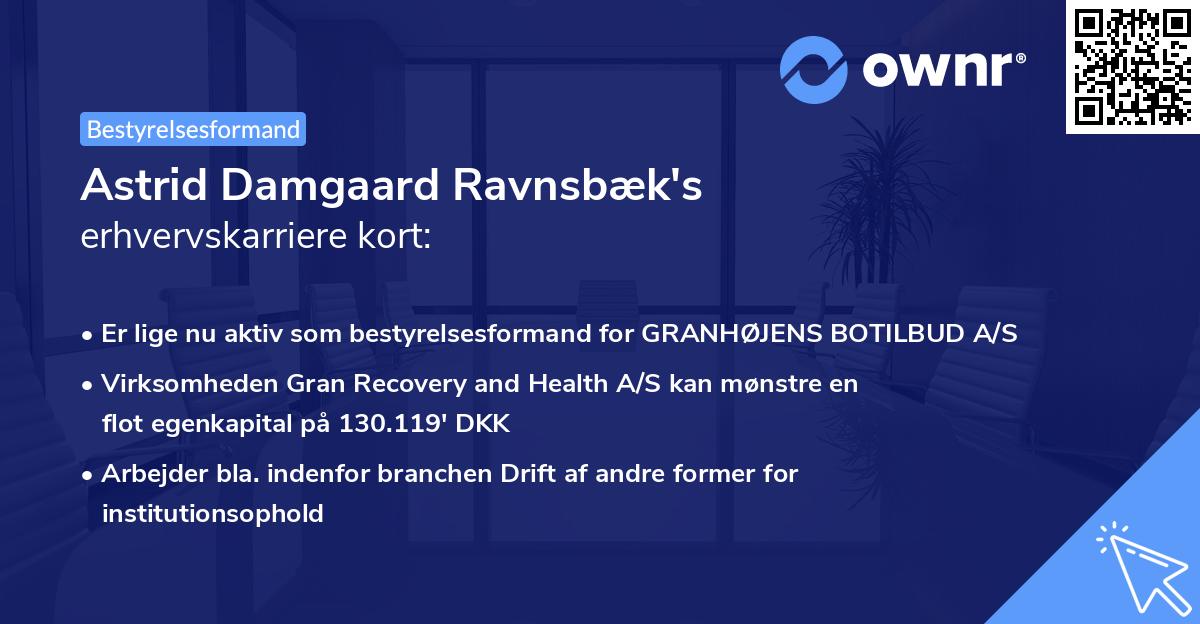Astrid Damgaard Ravnsbæk's erhvervskarriere kort